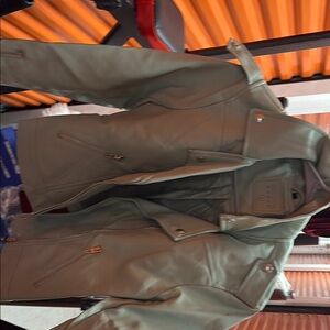 Women’s Green faux Leather Jacket